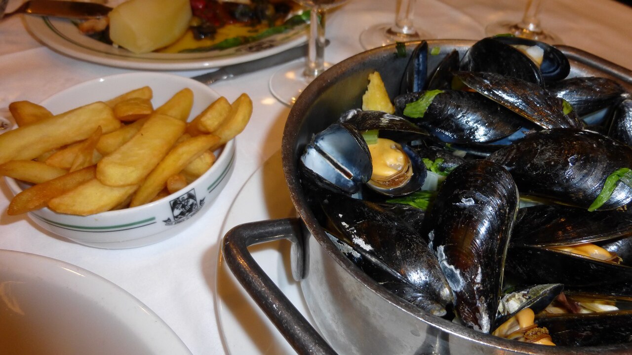Belgian seafood and moules-frites